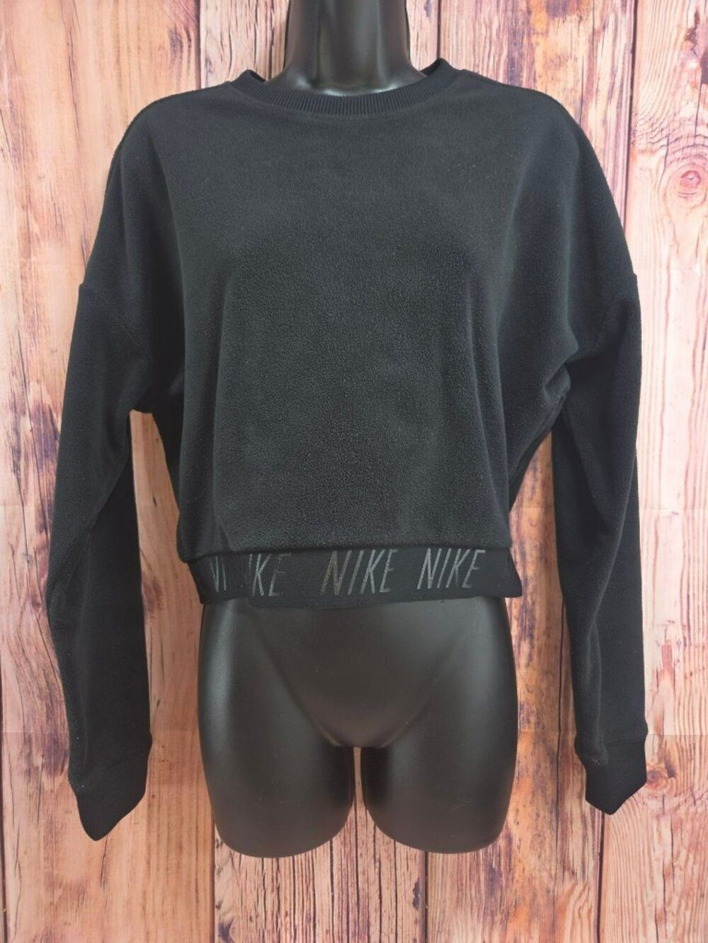 Nike Dri-Fit Womens Black Cropped Sweatshirt Small